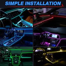 6 pcs ambient lights for DASHBOARD and 4 DOORS - APP controlRaja Autos.pk