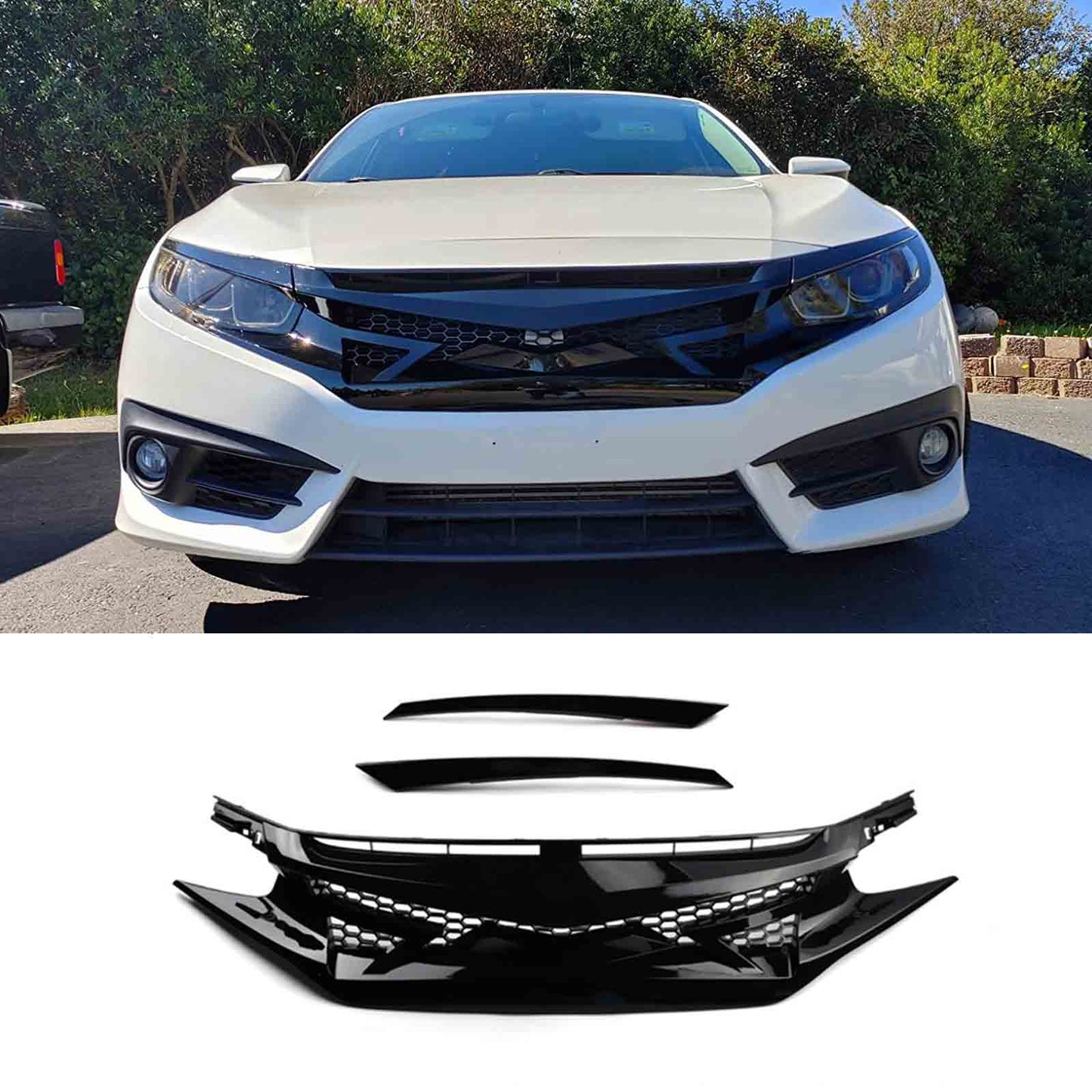 Honda Civic X Alien Style / X Style Front Grill - Model 2016 - 2021Raja Autos.pk