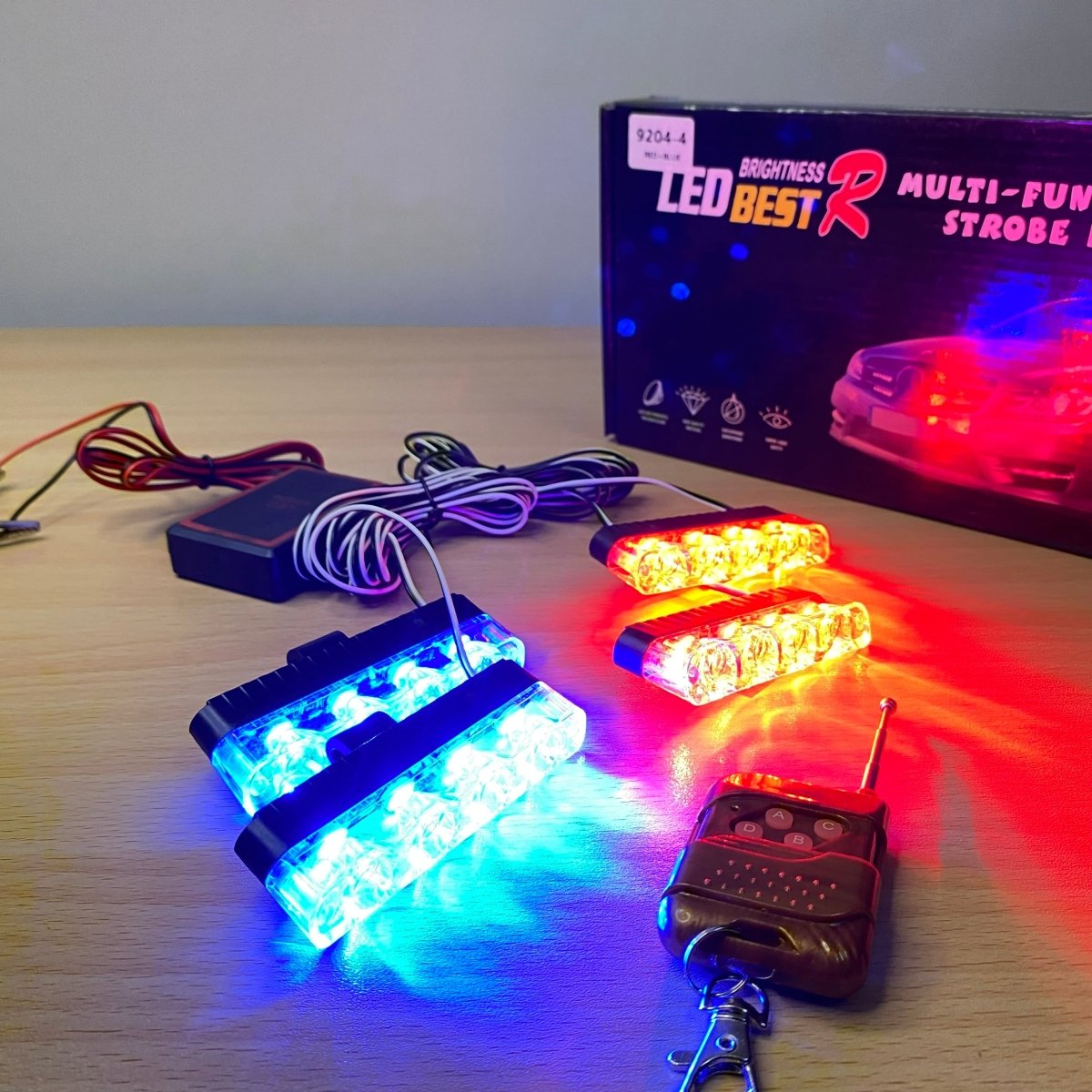 POLICE LED FLASHERS RED BLUE WITH REMOTE |WATER PROOFRaja Autos.pkPOLICE FLASHER FRONT GRILL LED