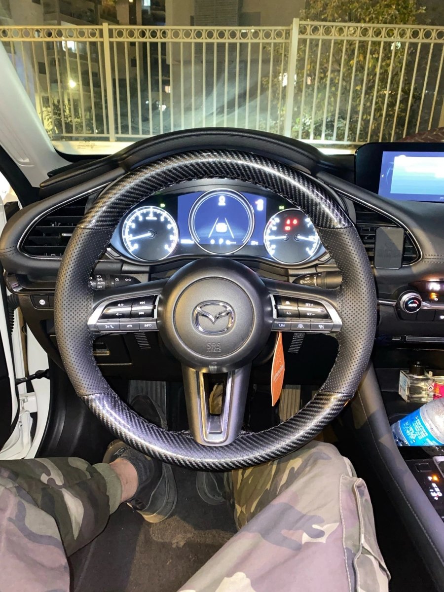 Carbon Fiber Hand Stitched Steering Wheel CoverRaja Autos.pk