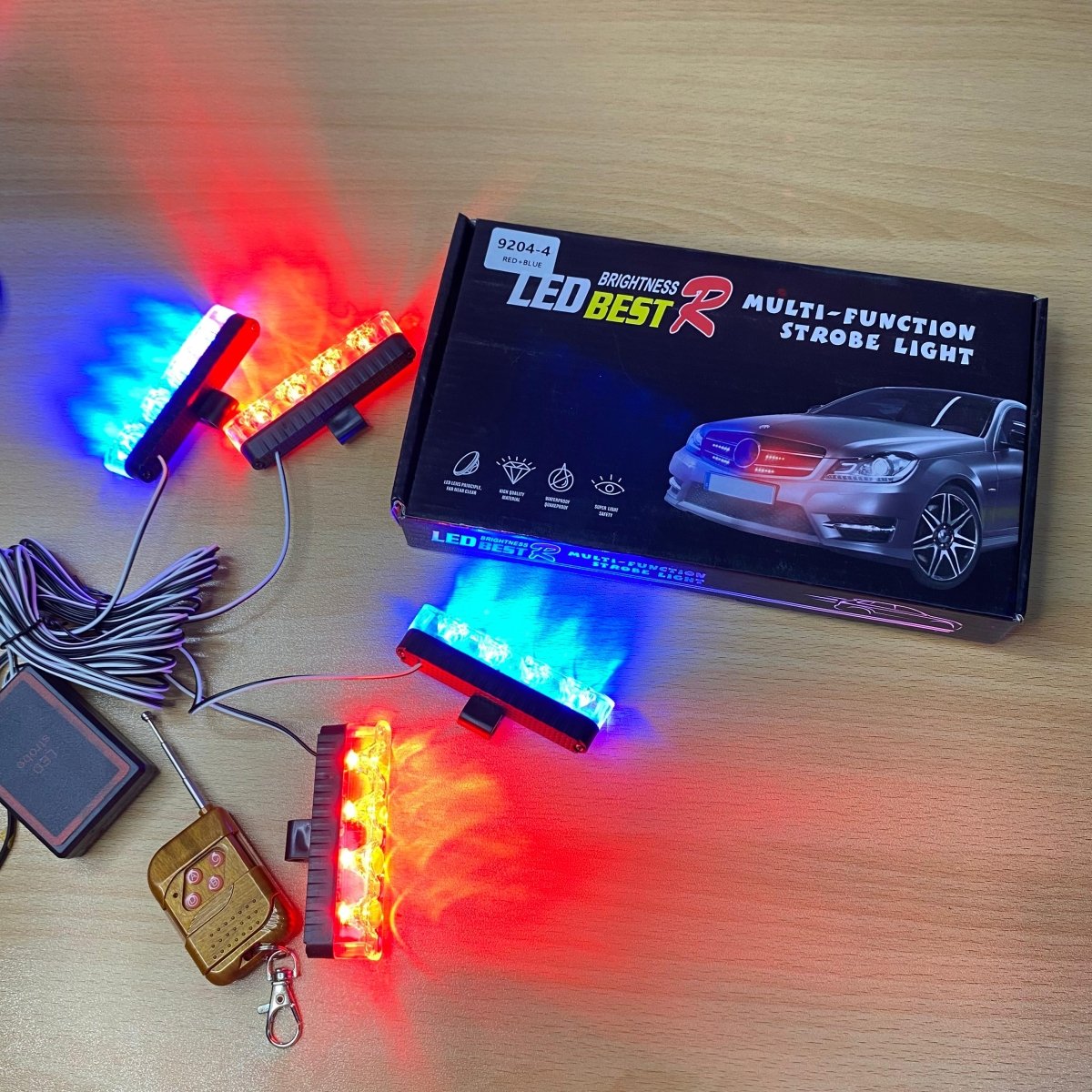 POLICE LED FLASHERS RED BLUE WITH REMOTE |WATER PROOFRaja Autos.pkPOLICE FLASHER FRONT GRILL LED