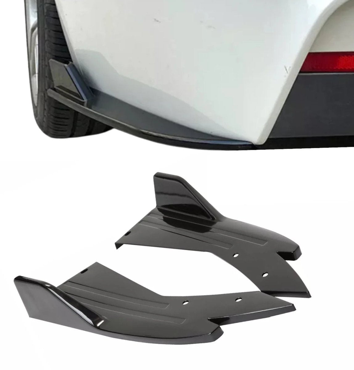 Universal Back Bumber Canards 2pcs Gloss black - ABS PlasticRaja Autos.pk